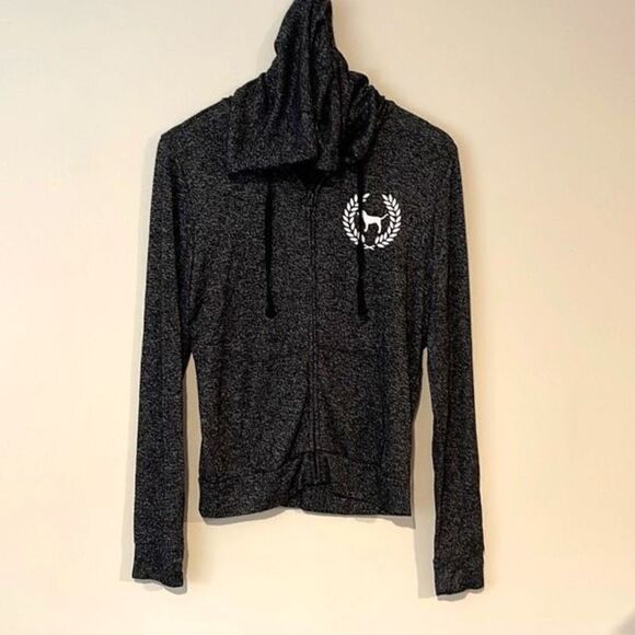 PINK‎ Full Zip Sweatershirt. Hoodie. Size Small Black/White - Picture 1 of 8